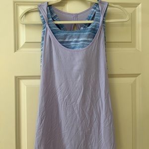 Lululemon tank top and bra (attached) - size 2- like new